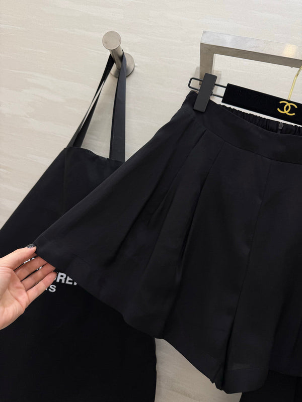 YSL 26s Long-Sleeved Silk Shirt Set Black 398906