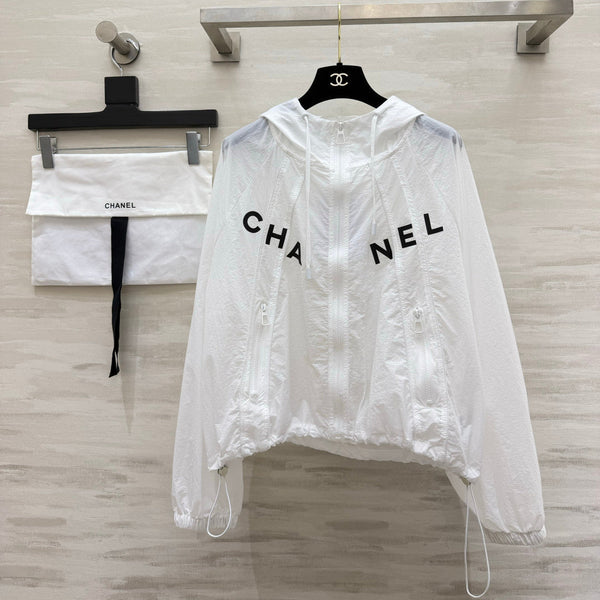 CC 26s Hooded Sunscreen Jacket White Nylon 398846
