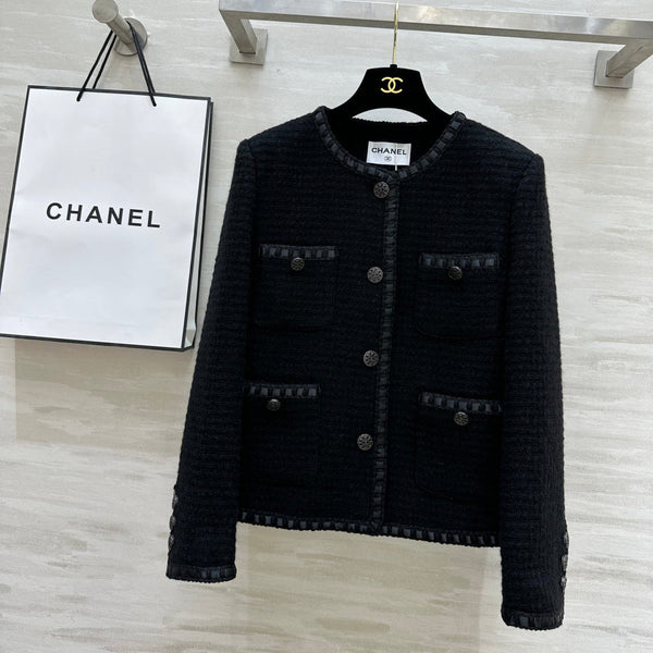 CC 26s Jacket with Braided Trim Black Tweed 414125