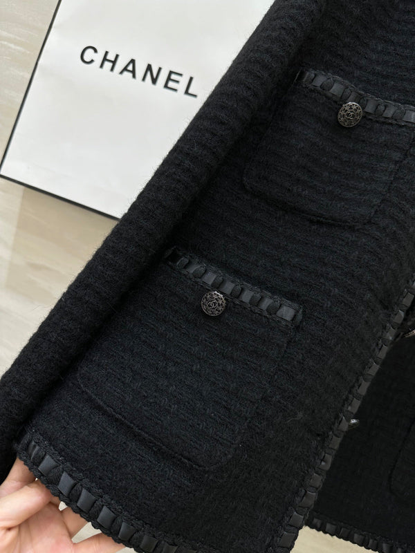 CC 26s Jacket with Braided Trim Black Tweed 414125