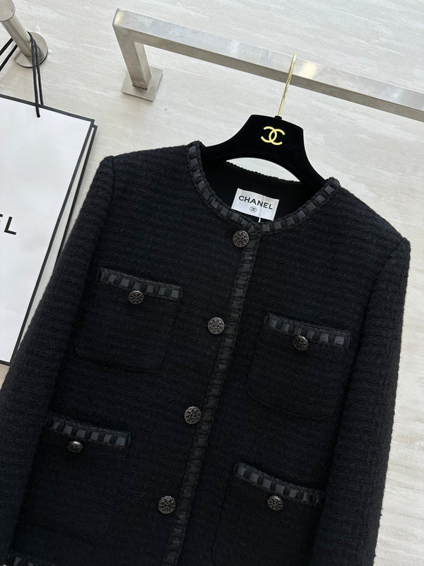 CC 26s Jacket with Braided Trim Black Tweed 414125