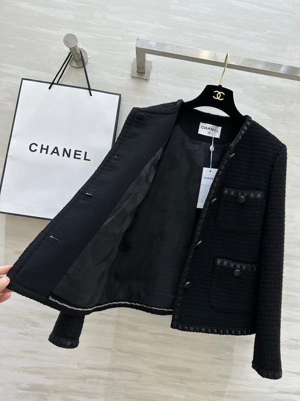 CC 26s Jacket with Braided Trim Black Tweed 414125