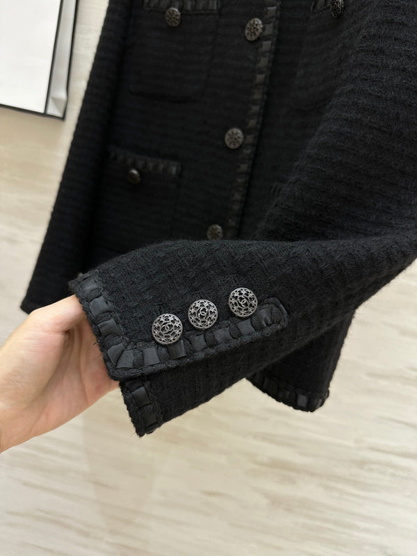 CC 26s Jacket with Braided Trim Black Tweed 414125