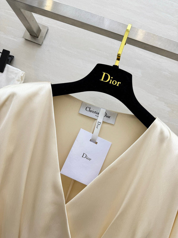 CD 26S Silk Satin V-Neck Cape Dress 428204