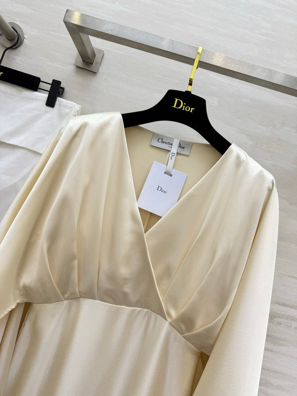 CD 26S Silk Satin V-Neck Cape Dress 428204