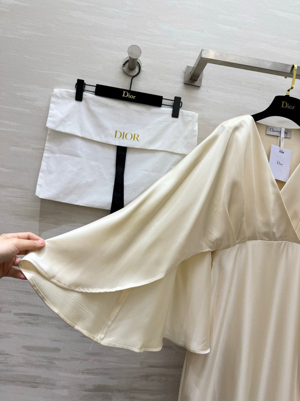 CD 26S Silk Satin V-Neck Cape Dress 428204