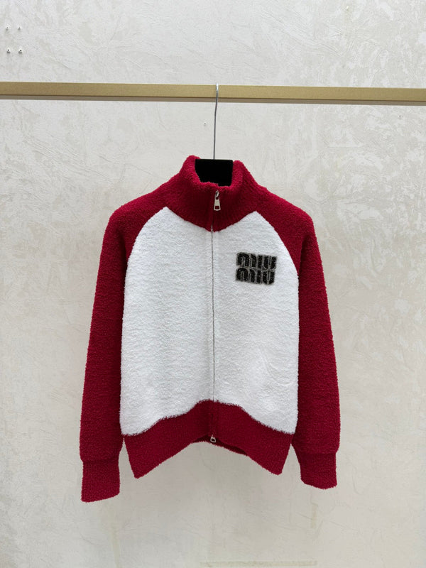 Miumiu 2025 Jacket Red and Black Wool 706677