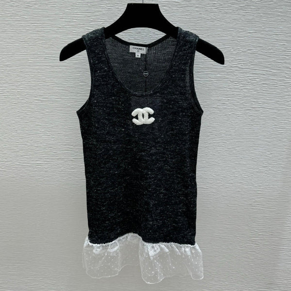 CC 2026 Black Vest White Lace Trim 516786