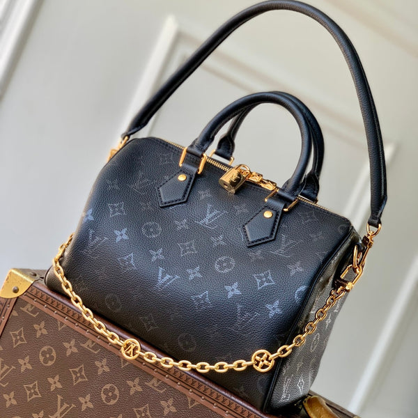 LV 2025 Speedy Bandoulière 25 Black Calfskin 347095