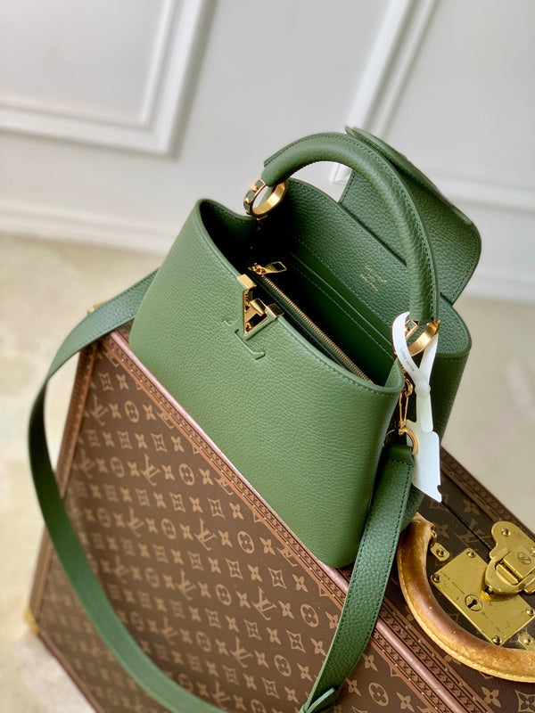 LV 2025 Capucine Bag Green Cowhide