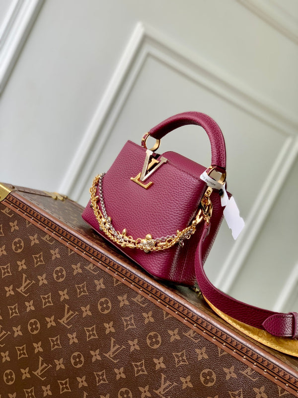 LV 2025 Capucines Bag Plum Taurillon Leather 347434