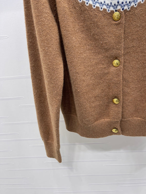 Celine 25 Patterned Cardigan Cashmere 295601