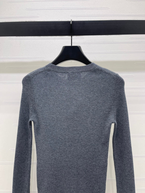 Prada Logo-Intarsia Wool Jumper Anthracite Grey Wool 351036