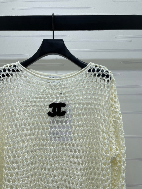CC Ayered Long-Sleeved Top Ivory Knit 343583
