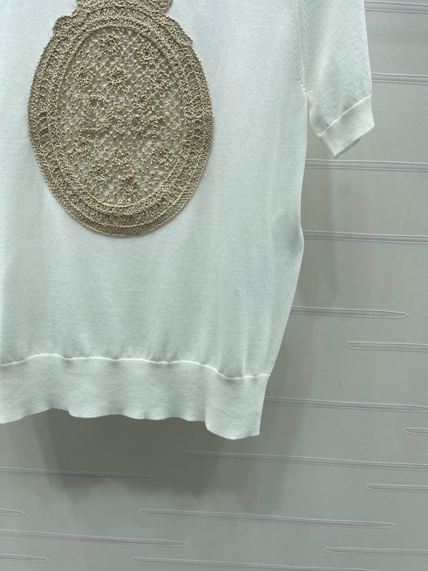 CD Dioriviera Dior Médaillon Short-Sleeved Sweater 392653