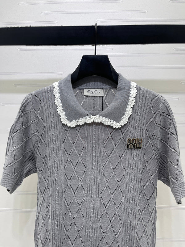 Miu 26s Short-Sleeved Shirt Cotton 397461