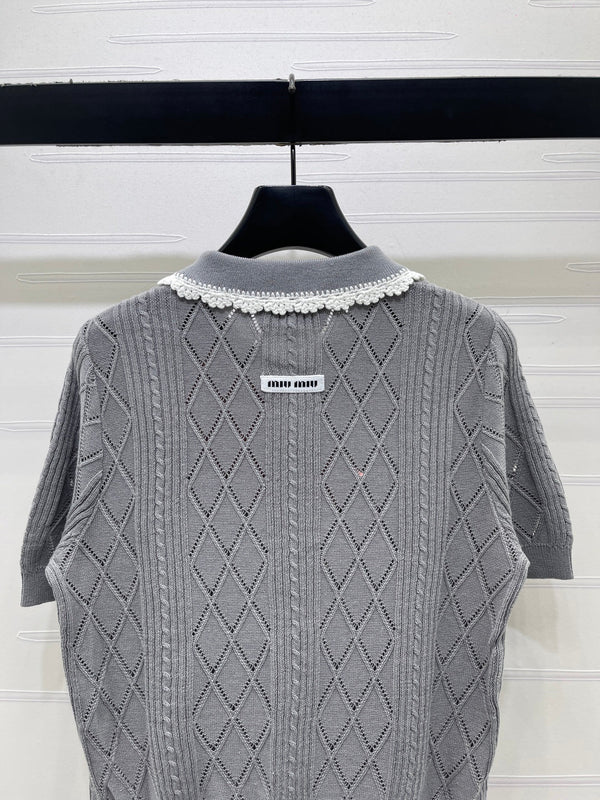Miu 26s Short-Sleeved Shirt Cotton 397461