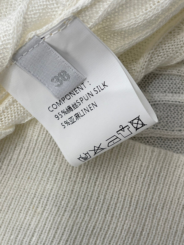 YSL Collared Knit Vest Spun Silk Linen 397453
