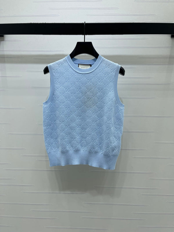 CD Collared Knit Vest Wool Acrylic Nylon Polyester 397479