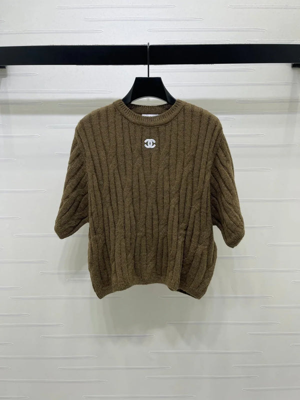 CC 26s Cable Knit Short-Sleeve T-Shirt Wool 422033