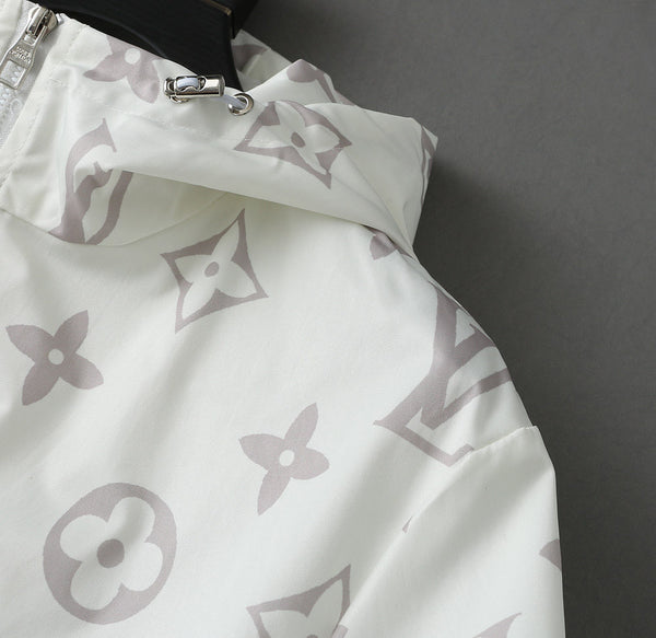 LV WHITE MONOGRAM HOODED JACKET 238986