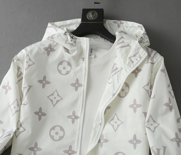 LV WHITE MONOGRAM HOODED JACKET 238986
