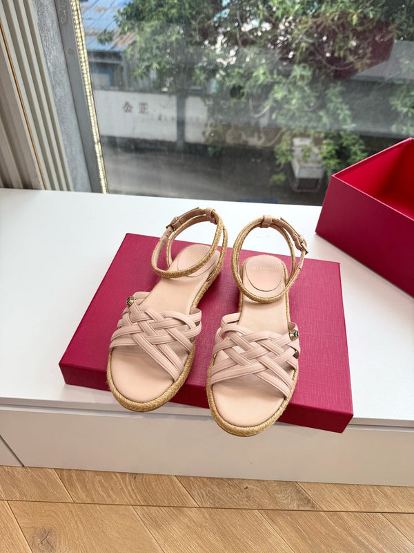 VLTN Bribri Espadrille Sandals Light Pink Leather 933614