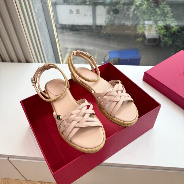 VLTN Bribri Espadrille Sandals Light Pink Leather 933614