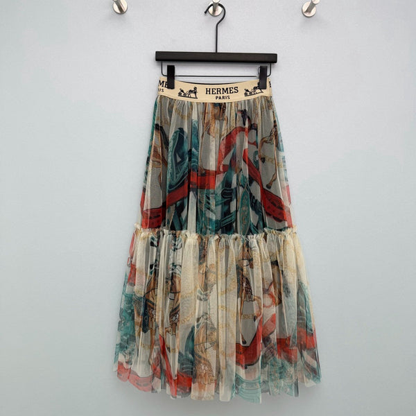 HM 26s Cake Skirt Ivory Colorful Mesh 367055
