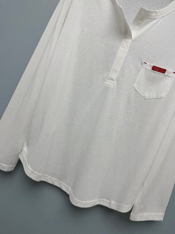 Prad 26s Half-Button Henley Collar Long-Sleeve Top Cotton 425190