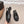 CC 26s Round-Toe Open-Back Flats Black Fabric Leather 613254