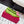 RV Rose Vivier Flower Slingback Flat Pink Green Satin 617284