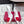 RV Rose Vivier Flower Pumps 10cm White Red Satin 617293