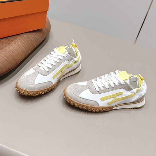 HM 26s Bouncing Sneakers White Light Grey Nylon Suede
