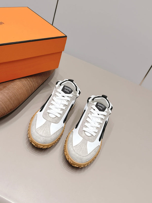 HM 26s Bouncing Sneakers White Kight Grey Nylon Suede