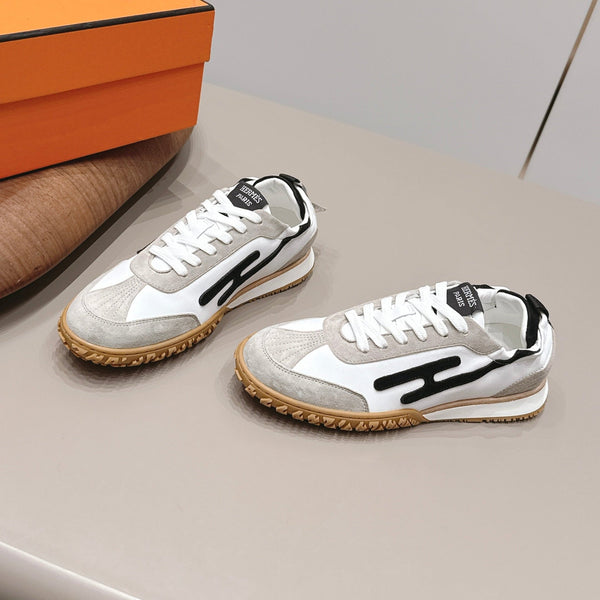 HM 26s Bouncing Sneakers White Kight Grey Nylon Suede