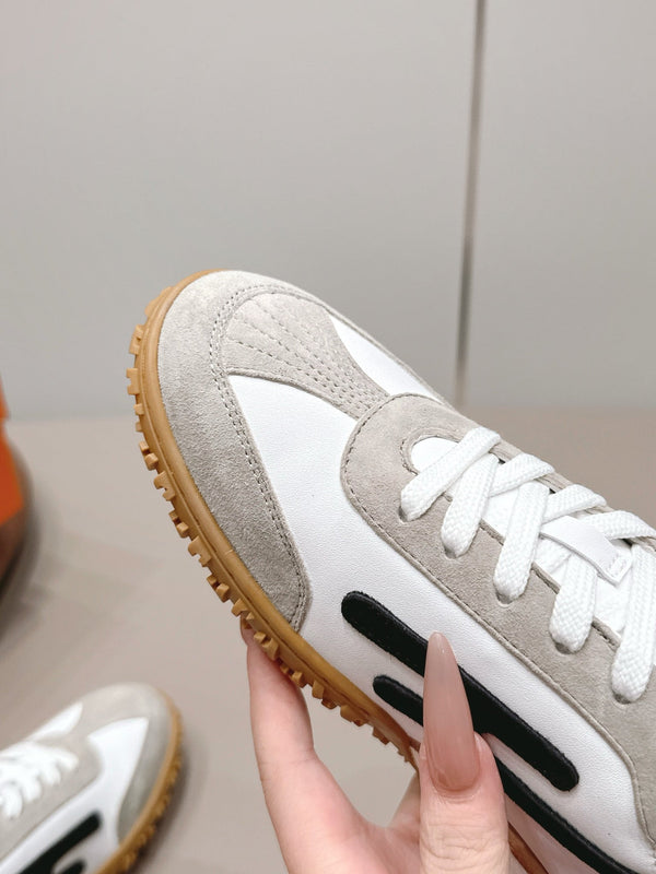 HM 26s Bouncing Sneakers White Kight Grey Nylon Suede