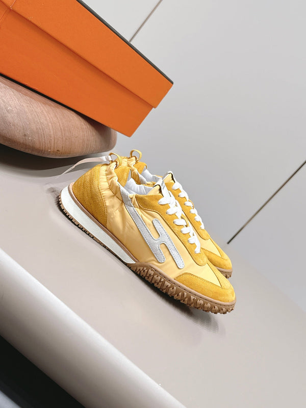 HM 26s Bouncing Sneakers Yellow Nylon Suede