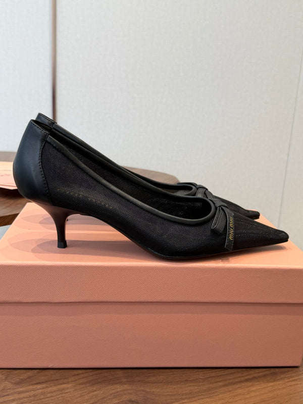 Miu 26s Pump 5.5cm Black Canvas 887656