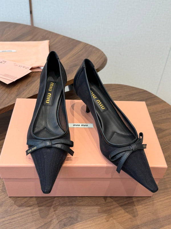 Miu 26s Pump 5.5cm Black Canvas 887656