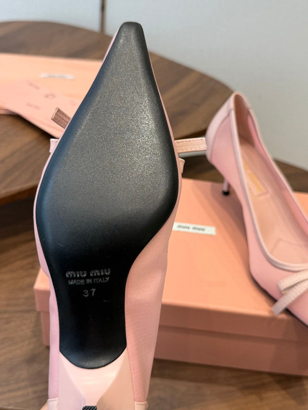 Miu 26s Pump 5.5cm Light Pink Canvas 887657