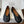 MM Split Toe Flat Heel Black Textured Leather 890029
