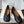 MM Split Toe Low Heel 3cm Black Textured Leather 890033
