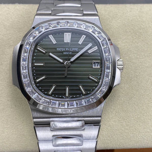 Patek Philippe Nautilus 40mm Diamond Benzel Green Dial