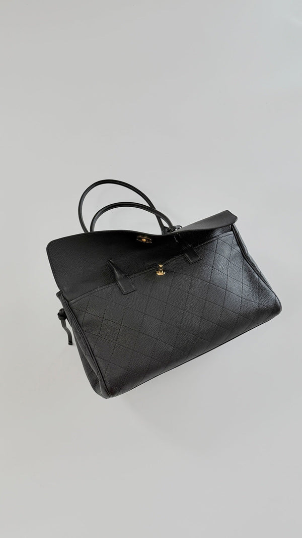 Chanel 2026 Large Shopping Bag 38cm Black Leather