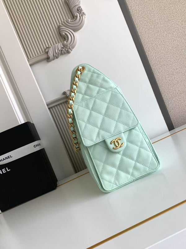 CC 25C Hobo Bag 30cm Turquoise Blue Grained Calfskin
