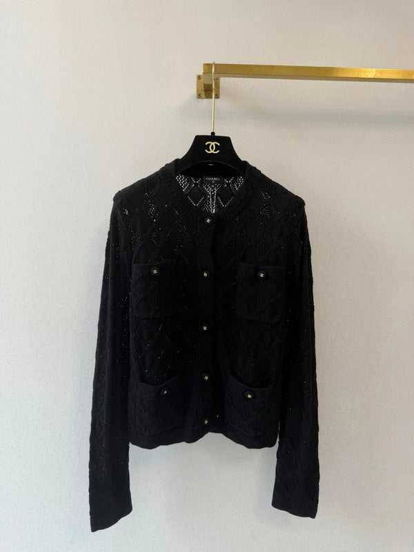 CC 26s Diamond Pattern Knit Cardigan Wool Cotton 423141
