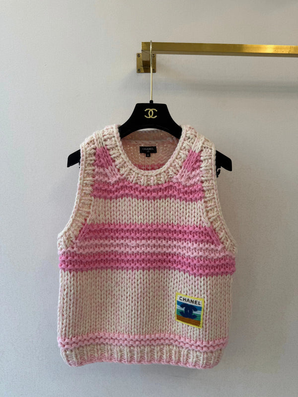 CC 26s Knit Vest Striped Cashmere 429784