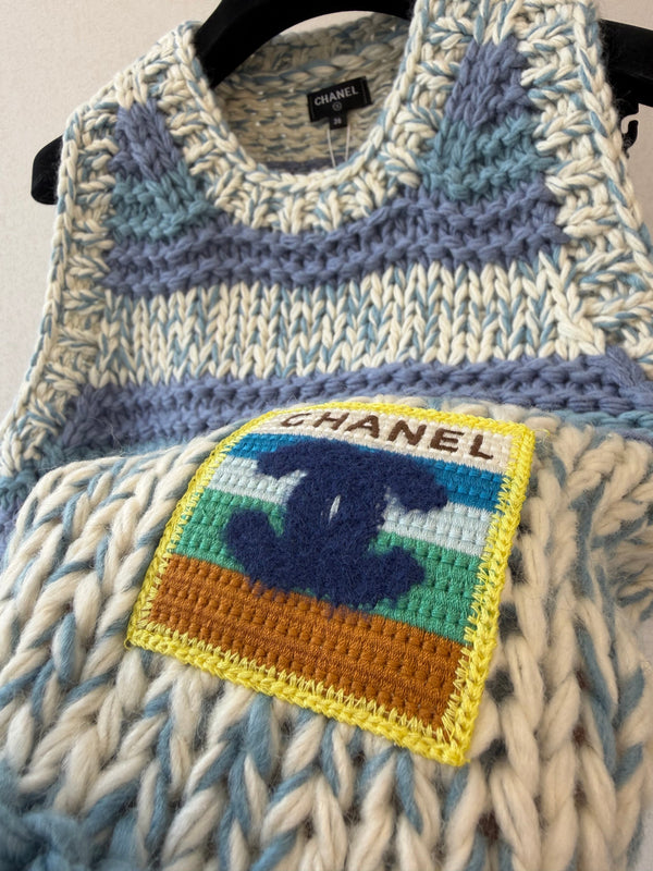 CC 26s Knit Vest Striped Cashmere 429784
