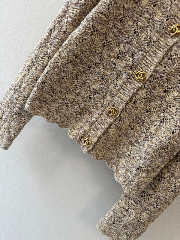 CC 26s Open Knit Cardigan Beige Cotton Wool 429779